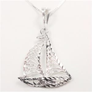 STERLING SILVER FILIGREE SAILBOAT BOAT  NECKLACE